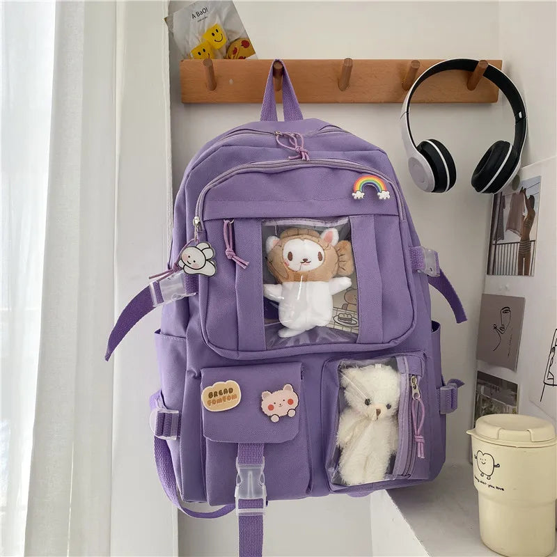 Ddbos BACK TO SCHOOL Large Capacity High School Student Backpack Ins Japanese Style Junior High School Student Schoolbag Female Korean Style Chic