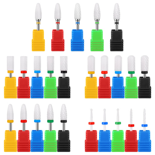 Ddbos 25 Type Ceramic Milling Cutter Nail Drill Bit Electric Manicure Drills Pedicure Mill Bits Machine Files Nail Art Tools Equipment