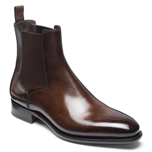 Chelsea Boots Men Shoes PU Brown Fashion Versatile Business Casual British Style Street Party Wear Classic Ankle Boots