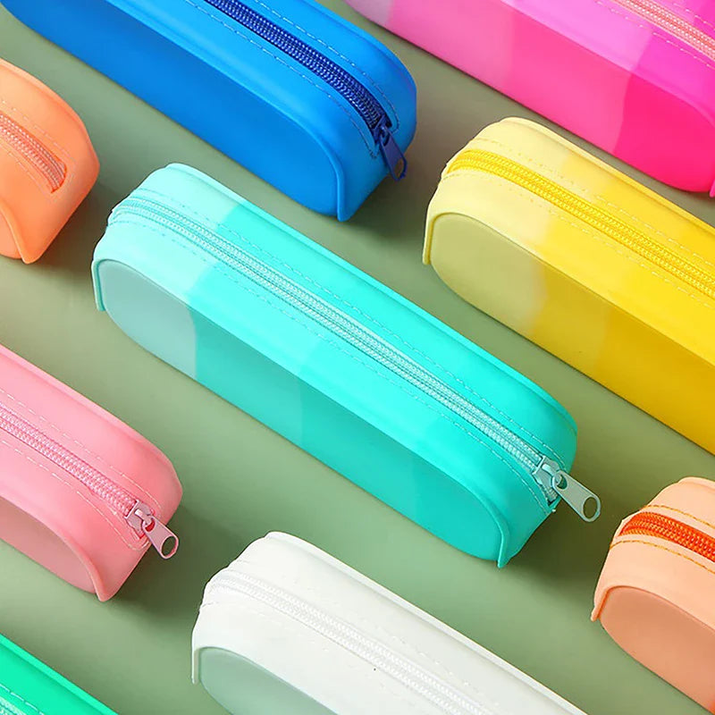 Ddbos School Silicone Pencil Stationery Large Capacity Waterproof Soft Silicone Pencil Case School Cases