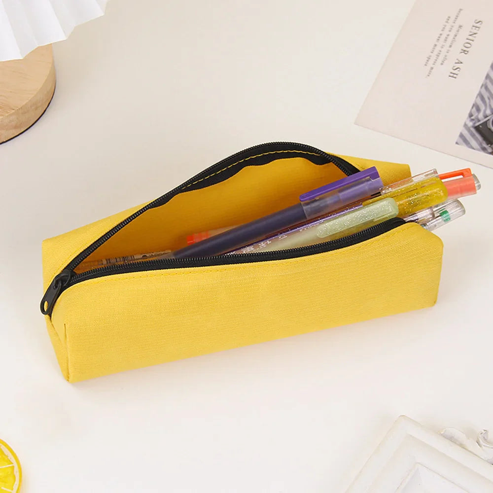 Ddbos BACK TO SCHOOL Solid Color Pencil Case Simple Pencil Bags For Student New Stationery School Supplies Kids Gift Zipper Big Cosmetic Bag