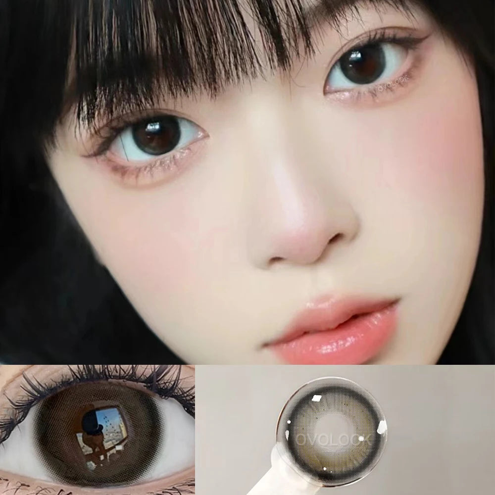 Ddbos 2PCS Brown Lenses Natural Contact Lenses for Eyes Super Beauty Eye Color Lenses Myopia Lenses With Diopters Prescription