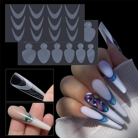 12pcs Manicure Paper Matte Paperless Tray Auxiliary For Nail Art Decorations Paperless Holder Extension Adhesive