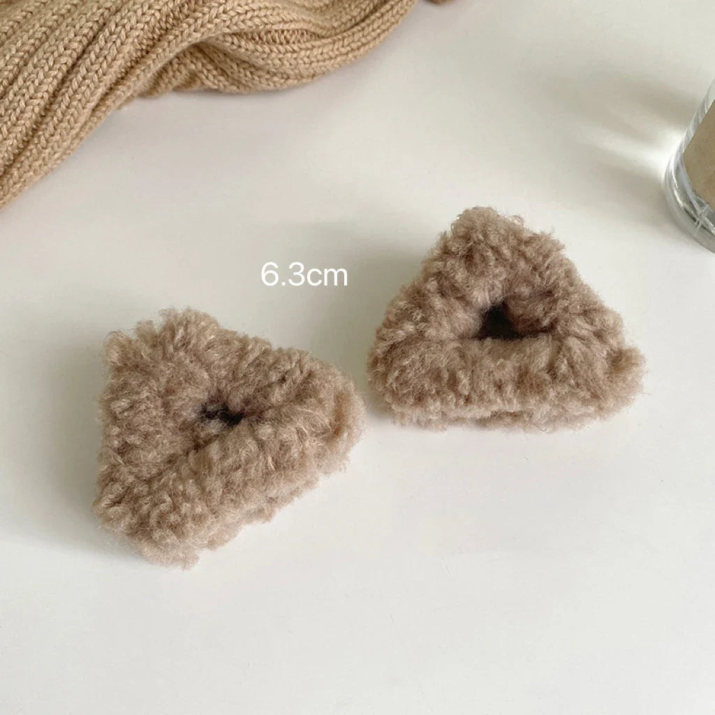 Ddbos Plush Cat Ears Hair Clips For Women Girls Lamb Cashmere Hairpin Forehead Bangs Clip Fluffy Children New Winter Hair Accessories