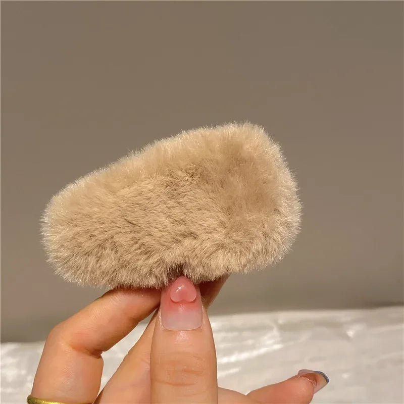 Ddbos Winter Plush Cute Hair Clip Grasping Lamb Children's Broken Hair Pin Clip Headwear Hair Accessories for Girls  Korean Style