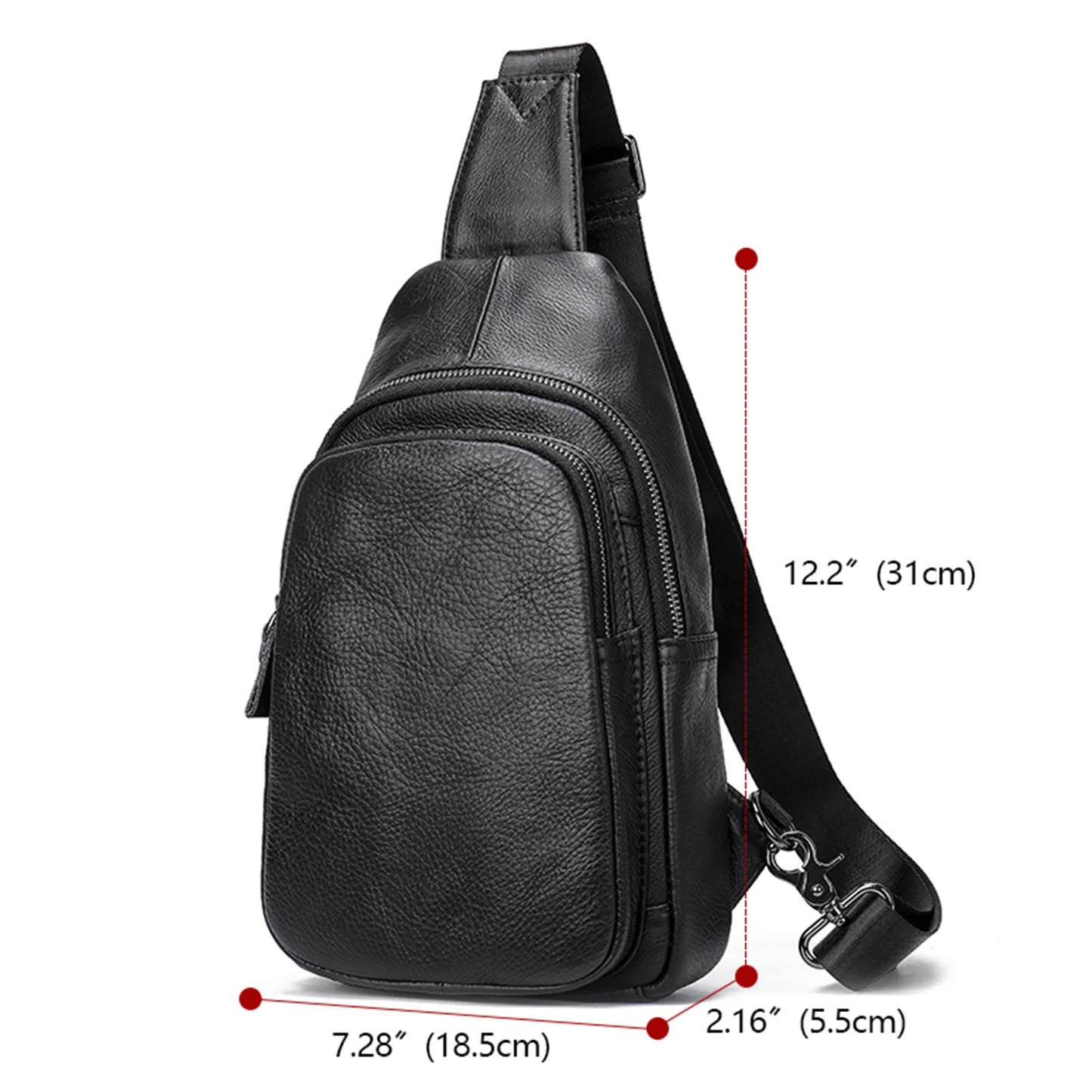 Ddbos Summer New Arrivals Men Chest Bag Genuine Leather Soft Cowhide Leather Chest Pack Crossbody Male Bags Black Coffee Sling Bag