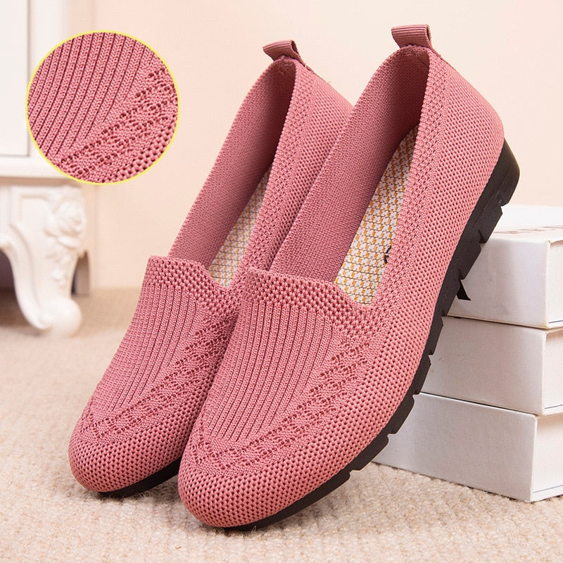 Ddbos Flat Casual Shoes Ladies New Mesh Breathable Sneakers Women Breathable Light Slip on  Loafers Socks Shoes Women Zapatillas Mujer