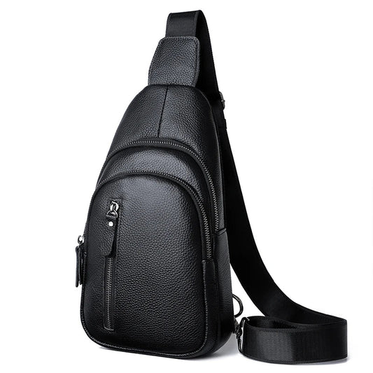 100% Genuine Leather Men Chest Bag Male Shoulder Bag Messenger Bag Casual Crossbody Bag Fashion Men's Purity Handbag