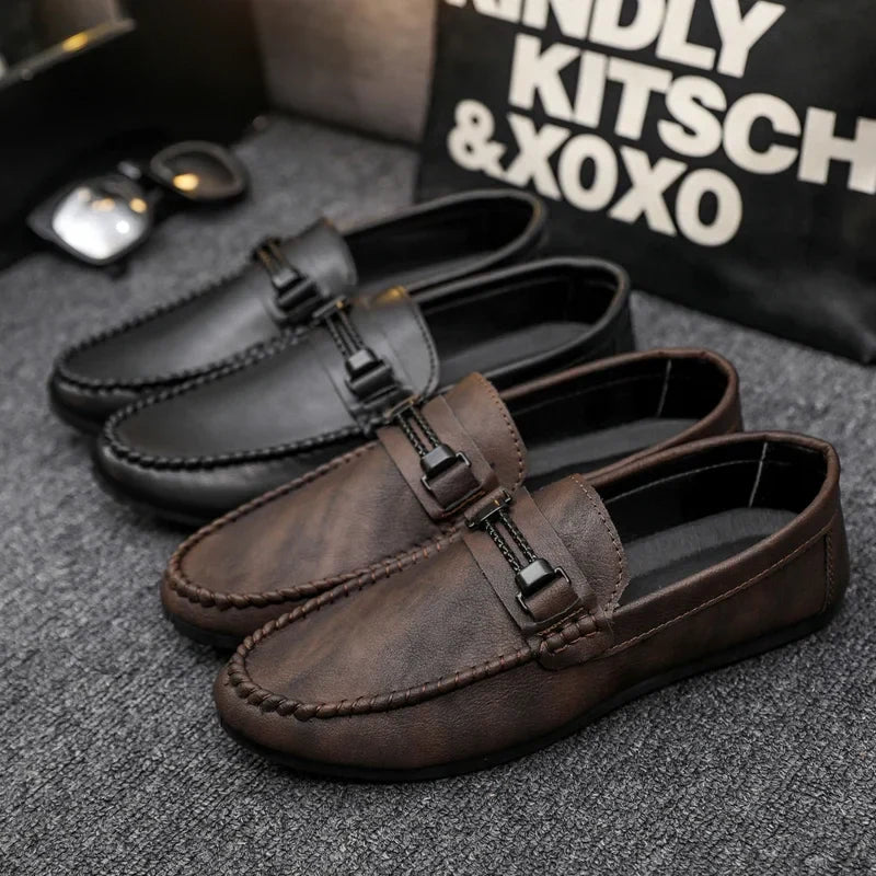 Ddbos New Shoes for Men Casual Leather Shoes Slip-On Comfortable Driving Shoes Loafers Men Zapatos Para Hombre