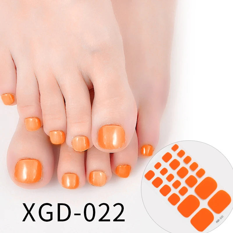 Ddbos 22 Tips Toe Nail Wraps Full Cover Nails Sticker Art Decorations Manicure Nail Vinyls Adhesive Nails Deco For Women Girls DIY