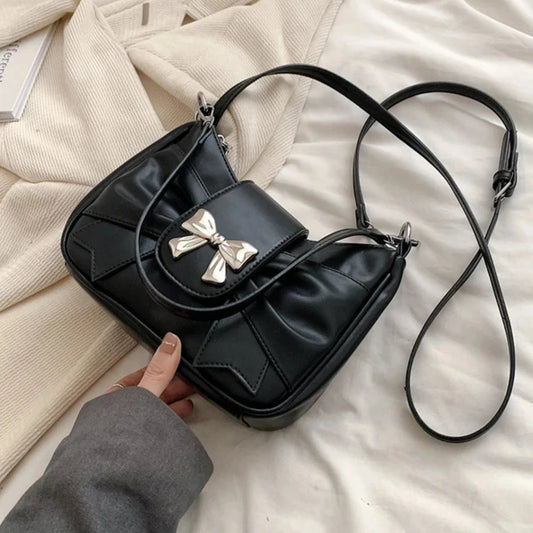 Bow Tie Small Shoulder Bags for Women 2024 Spring Handbags and Purses  Lady Travel Female Cute Sweet Crossbody Bag