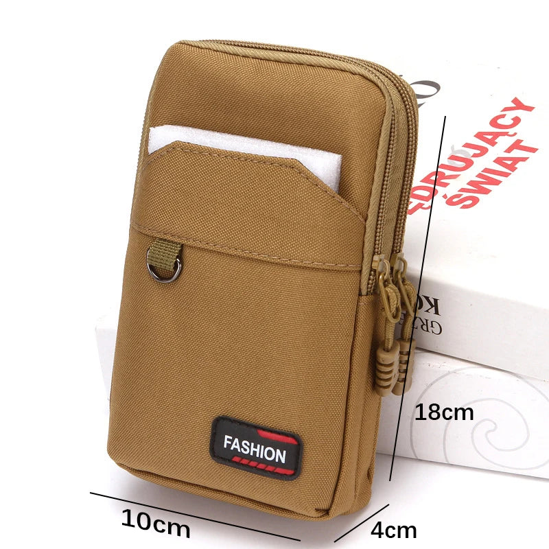 Ddbos Double Layer Nylon Waist Bag Outdoor Waist Fanny Pack Men Phone Pouch Camping Hunting Waist Bag Purses Belt Bag