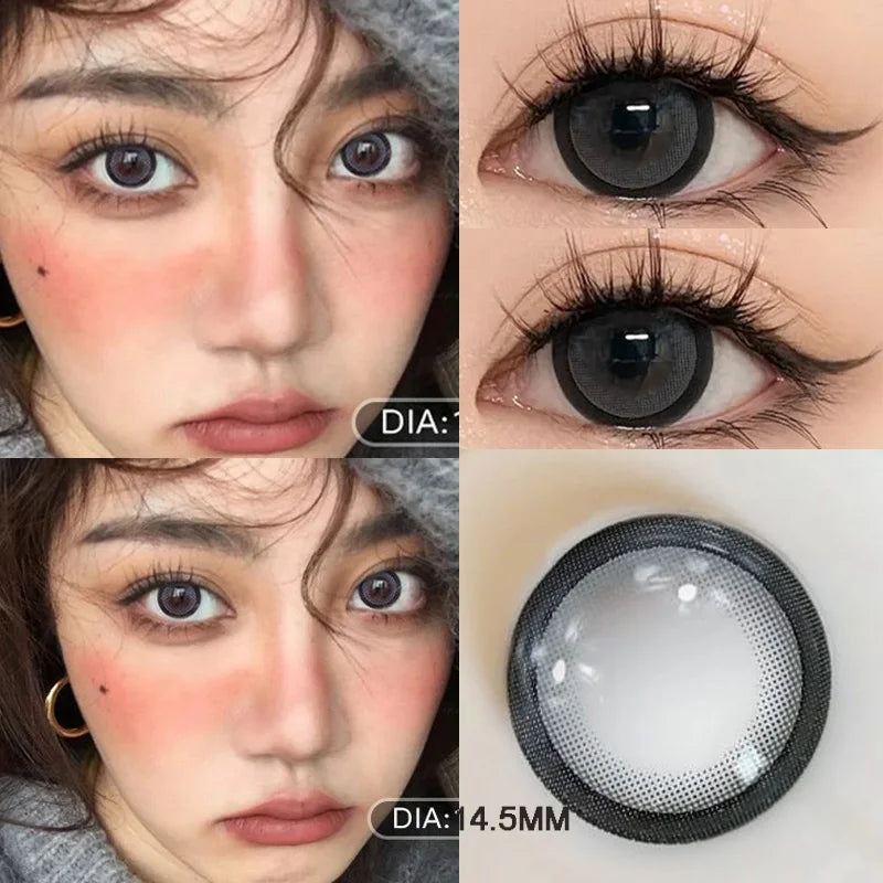 Ddbos 1Pair Brown Myopia Colour Circular Contacts Lenses Natural Blue  Eye Lenses Beauty Pupil Brown Lenses Makeup