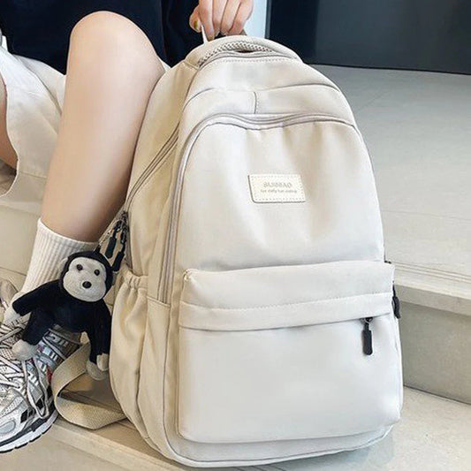 BACK TO SCHOOL Women Backpack Solid Color Female Multi-pocket Casual Woman's Travel Bag High Quality Schoolbag for Teenage Girl Book Knapsack