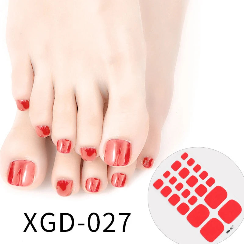 Ddbos 22 Tips Toe Nail Wraps Full Cover Nails Sticker Art Decorations Manicure Nail Vinyls Adhesive Nails Deco For Women Girls DIY