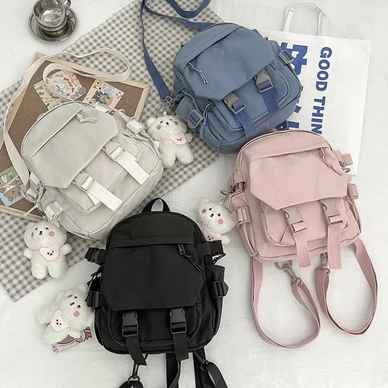 Ddbos Fashion Kawaii Mini Backpack Women Shoulder Bag for Teenage Girls Multi-Function Small Bagpack Ladies Travle School Backpacks