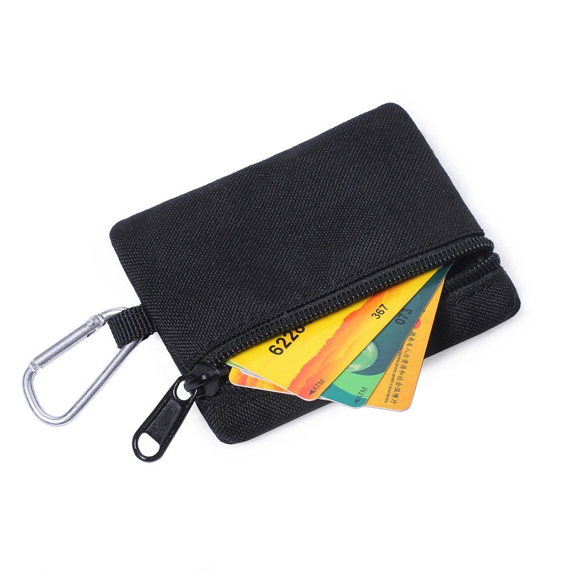 Ddbos Outdoor Small Waist Pouch Key Wallet Mini Portable Key Card Case Travel Zipper Belt Bag Tactical Purse Coin Purse With Carabiner