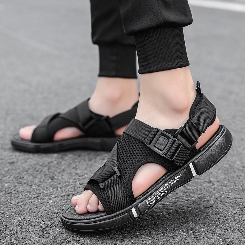 Ddbos Sandals Soft Men Comfortable Non-Slip Men Shoes High Quality Woven Beach Sandals Mens Gladiator Sandals Summer Casual Flat Shoes