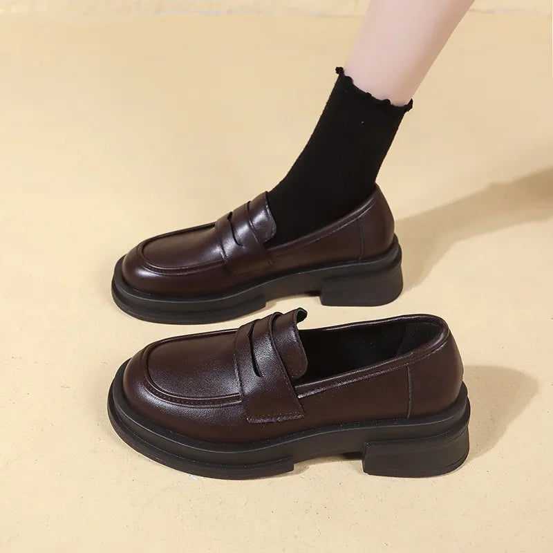 New Japanese Style College Student Shoes Cosplay Lolita Shoes for Women/Girl Fashion Black/Coffee Uniform Platform Shoes 2024 DDBOS