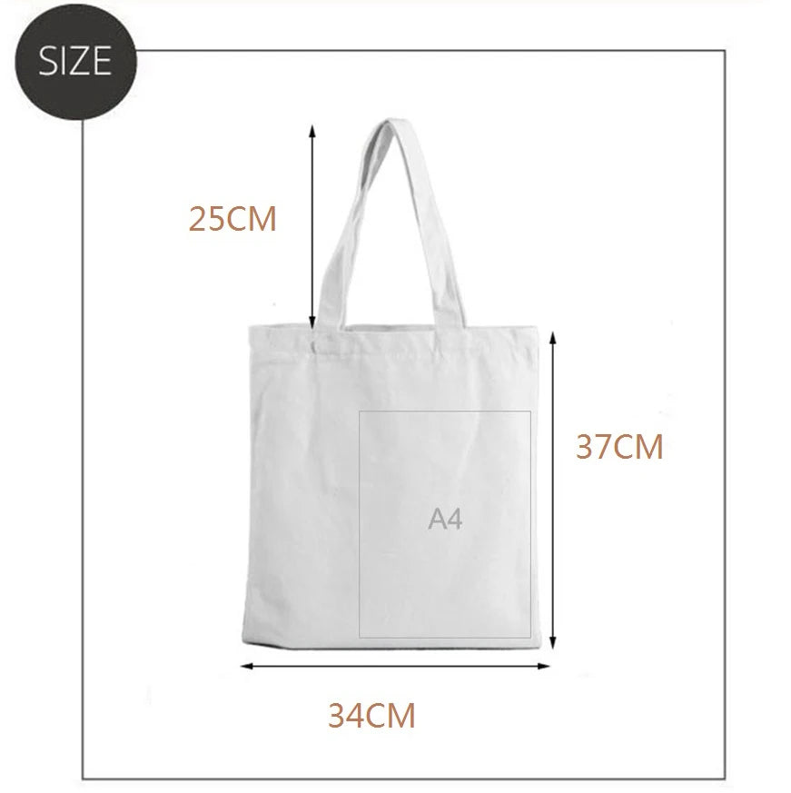 Ddbos Women Canvas Bag Fashion Blank Shopping Bag Outerdoor Casual Shopperbag girl Student handbag Tote Shoulder Lady Bags