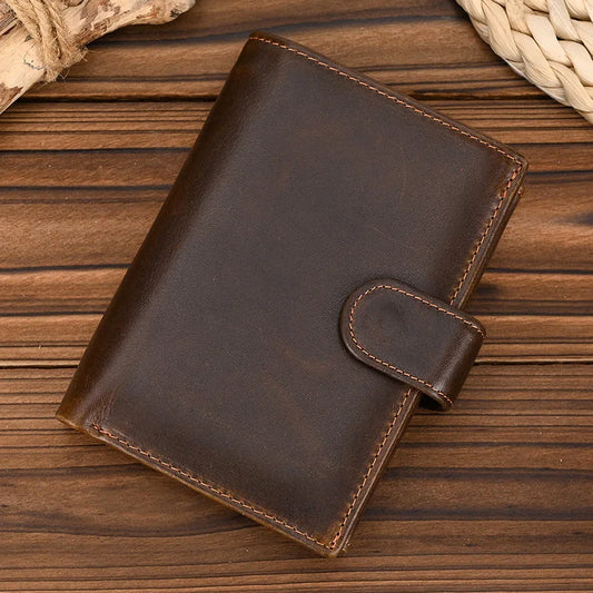 Ddbos Genuine Leather Slim Wallet Men Short Purse Zipper Coin Purse Travel Wallet Rfid Card Slots Purse Black Wallet For Male