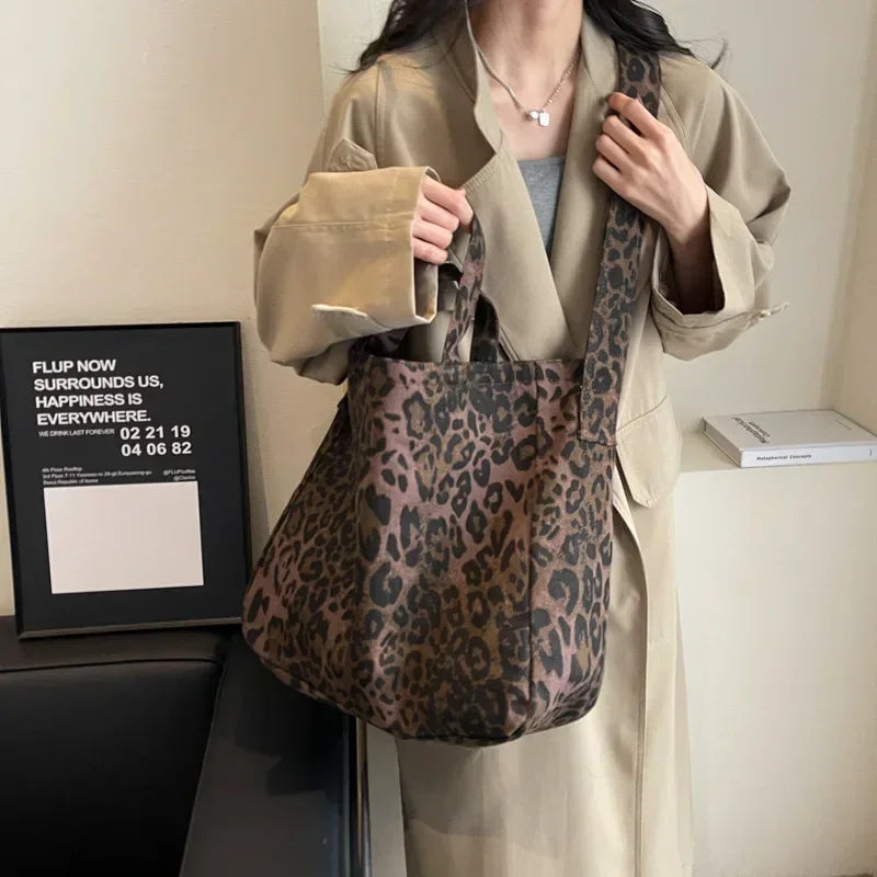 Ddbos Leopard Design Korean Fashion Big Crossbody Bags for Women Travel Handbag Lady Shopper Shopping Shoulder Bag Bolsa Feminina