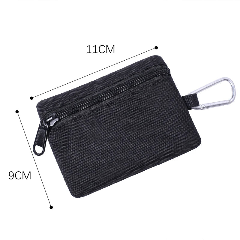 Ddbos Outdoor Small Waist Pouch Key Wallet Mini Portable Key Card Case Travel Zipper Belt Bag Tactical Purse Coin Purse With Carabiner