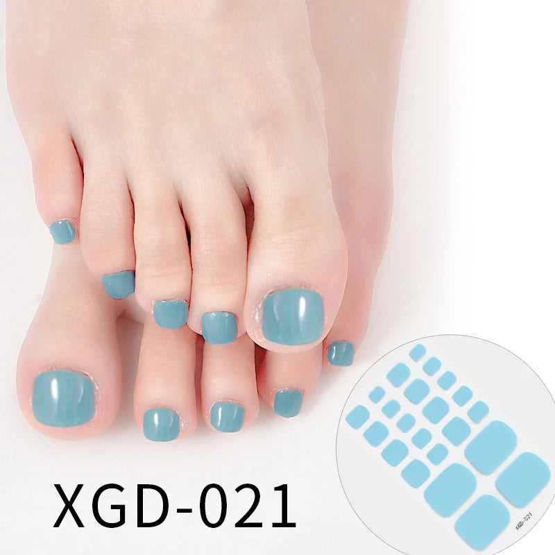 Ddbos 22 Tips Toe Nail Wraps Full Cover Nails Sticker Art Decorations Manicure Nail Vinyls Adhesive Nails Deco For Women Girls DIY