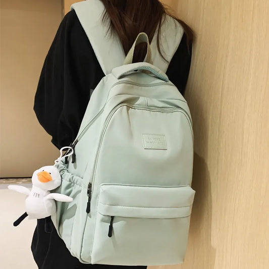 Ddbos Waterproof Teenage Bookbag Nylon Rucksack Fashion Girl Backpack Women Shoulder Bag High School Schoolbag Black Mochila