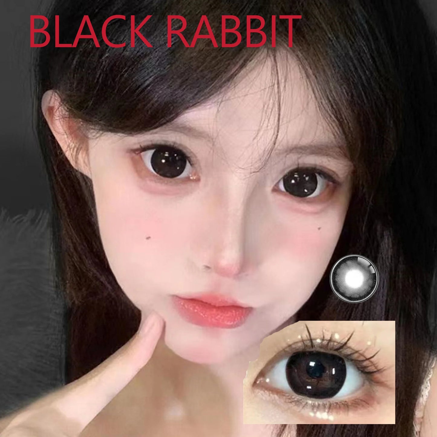 Ddbos 14.50mm Soft Contacts Lenses for Eye Color Change with Power Dolly Eyewear Accessories lentes de contacto Black Rabbit