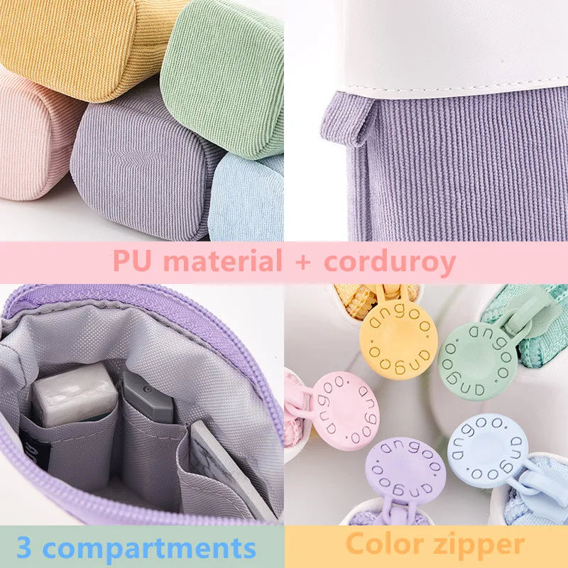 Ddbos BACK TO SCHOOL Creative Retractable Pencil Case School Stationery Storage Bag Kawaii Solid Color Pen Case Cute Pen Holder Gifts for Kid Pen Bag