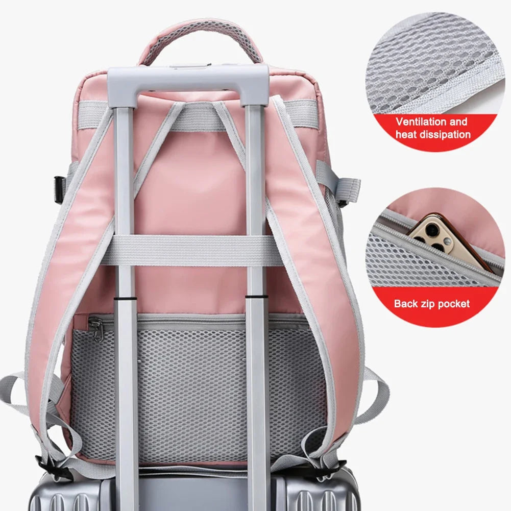 Ddbos BACK TO SCHOOL Airplane Travel Luggage Zipper Bags Large Capacity Women Shoulder Travel Backpack Sports Bag Luggage Storage Bag Bagpacks