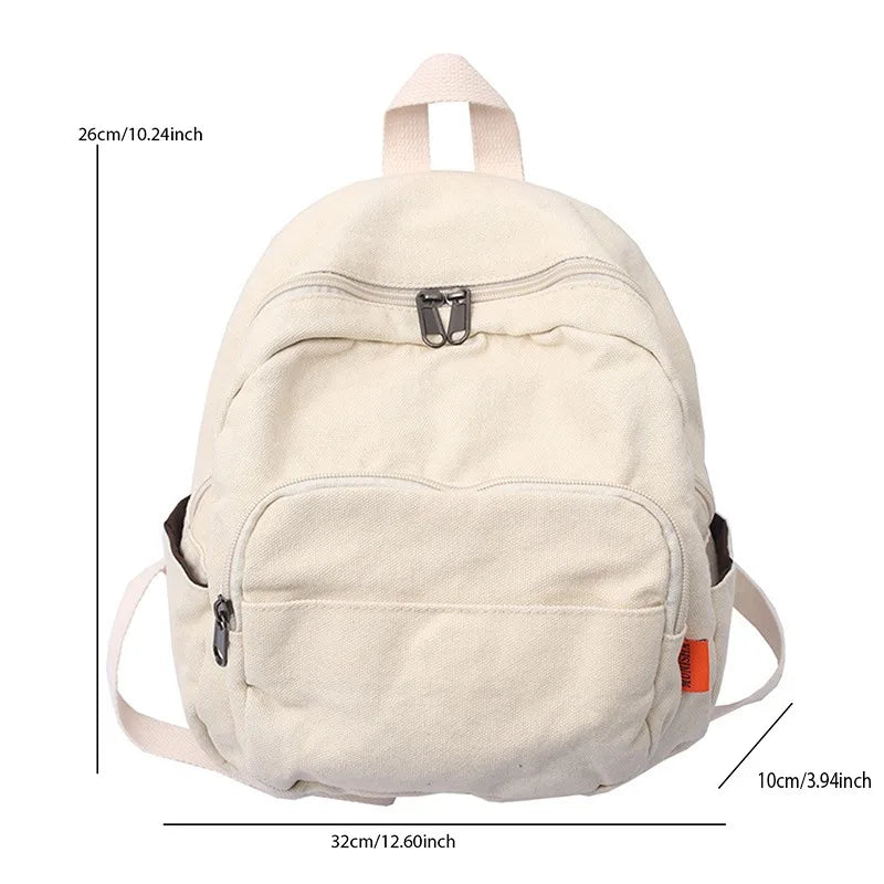 Ddbos BACK TO SCHOOL Canvas Women Small Backpack Vintage Feminina School Mini Backpack Women  Bagpack Female Solid Girl Backpack