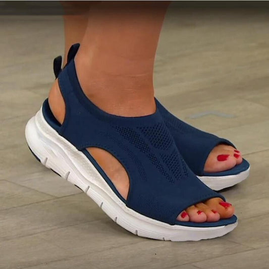 Women Summer Mesh Casual Sandals Ladies Wedges Outdoor Shallow Platform Shoes Female Slip-On Light Comfort Shoes Plus Size