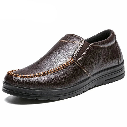 Soft Leather Shoes for Men Casual Black Lightweigh Soft Sole Comfortable Men Shoes Slip-On Male Loafers Moccasins Driving Shoe