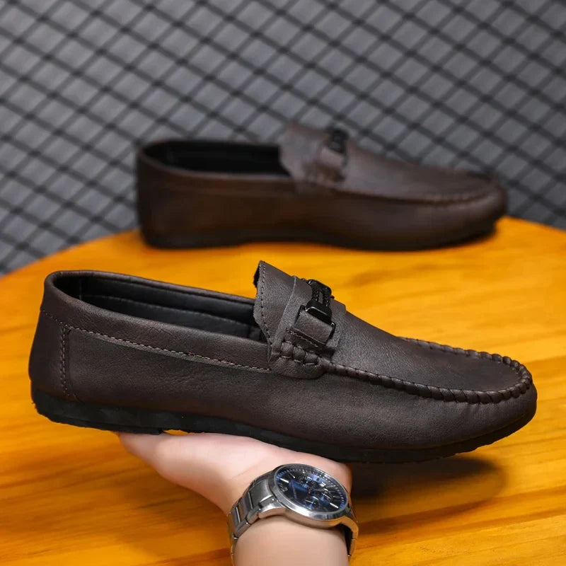 Ddbos New Shoes for Men Casual Leather Shoes Slip-On Comfortable Driving Shoes Loafers Men Zapatos Para Hombre