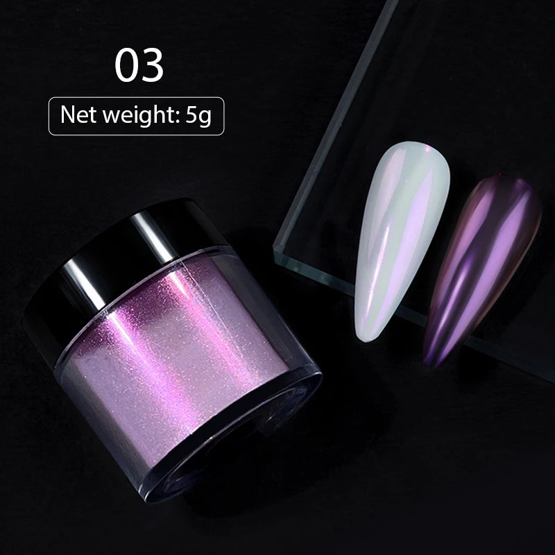 Ddbos 40 Colors Gradient Nail Art Powders Pigment Neon Mirror Effect Nails Glitter  Pigment Chrome Dust White Pearl Nail Decoration