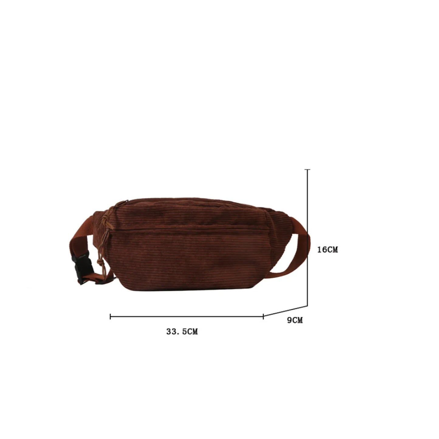 Ddbos BACK TO SCHOOL Corduroy Women Waist Packs with Zipper Ladies Shoulder Crossbody Bag Fashion Casual Travel Fanny Pack Female Adjustable Bag