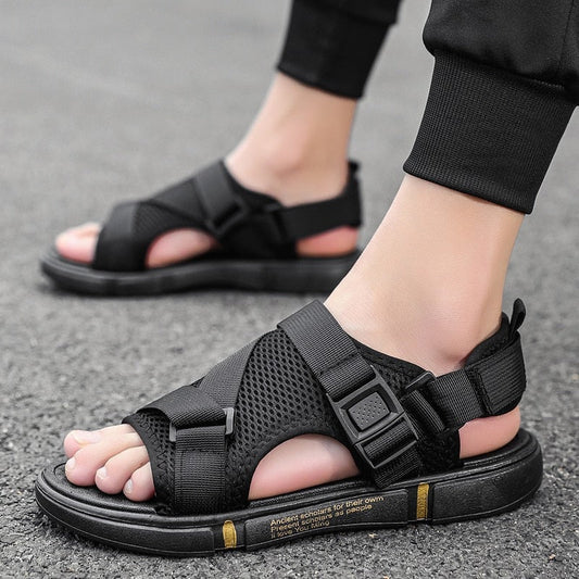 Sandals Soft Men Comfortable Non-Slip Men Shoes High Quality Woven Beach Sandals Mens Gladiator Sandals Summer Casual Flat Shoes