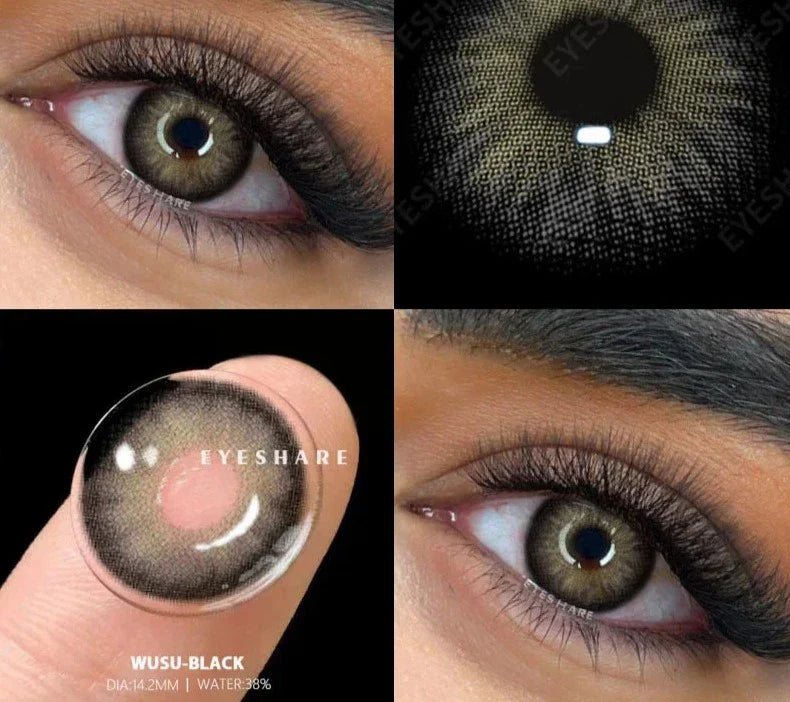 2pcs Colored Contact Lenses For Eyes Natural Blue Eye Lenses Gray Pupils Lens Yearly Fashion Green Contacts Black Lens