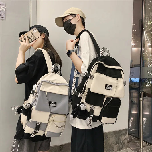 BACK TO SCHOOL Korean Schoolbag Female Student Backpack Large Capacity Fashion Boy Backpack Computer Bag Femal School Backpack  School Bags