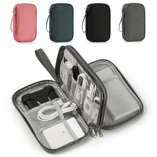 Travel Portable Digital Product Storage Bag USB Data Cable Organizer Headset Charging Treasure Box Bag