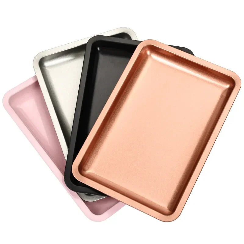 New Stainless Steel Cosmetic Storage Tray Nail Art Equipment Plate Doctor Surgical Dental Tray False Nails Dish Tools
