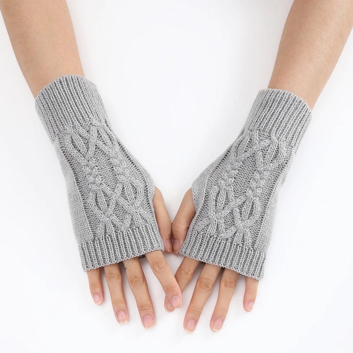 Ddbos Half Finger Gloves for Women Winter Soft Warm Wool Knitting Arm Gloves Soft Warm Half Finger Handschoenen Unisex Mitten Guantes