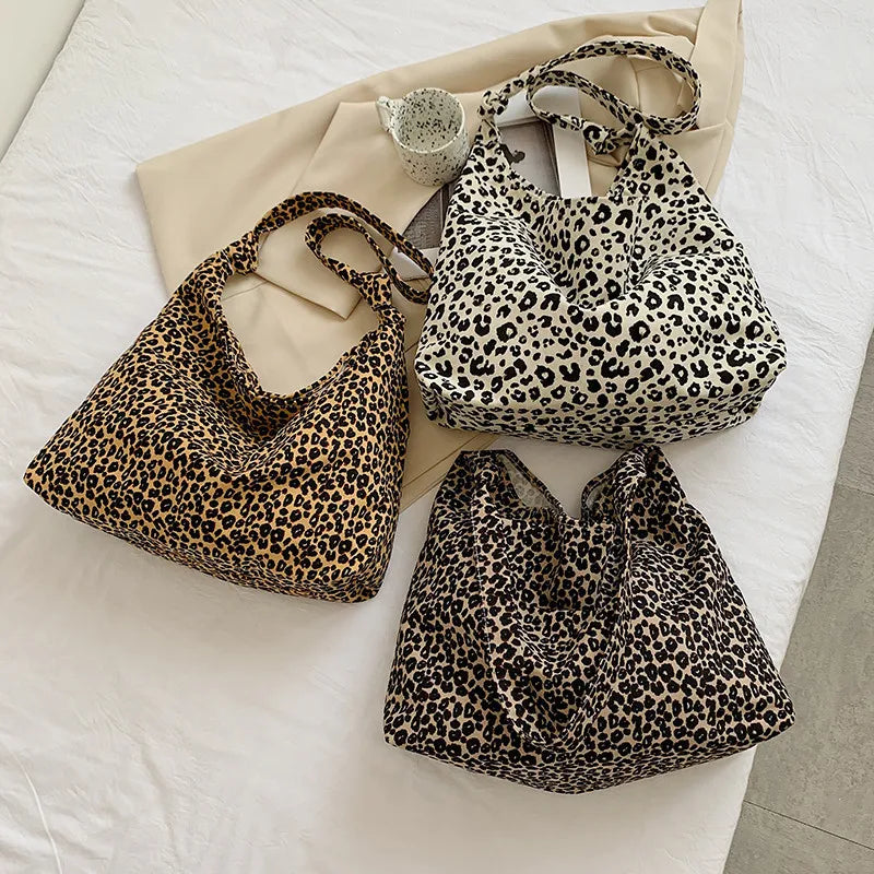 Ddbos Messenger Bag Casual Large Capacity Shoulder Bag Shopper Canvas Tote Bags for Women Fashion Leopard Print Handbags bolso mujer