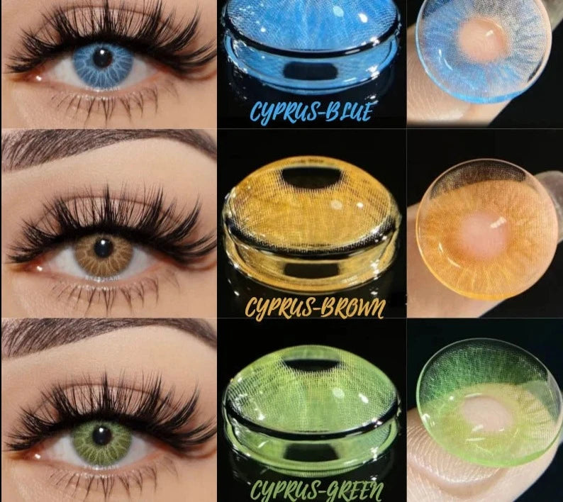 1 Pair New Natural Colored Contact Lenses for Eyes Fashion Blue Eye Lenses Brown Lenses Yearly Lenses Green Eye Lenses