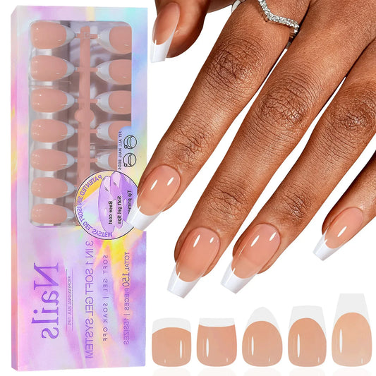 Ddbos 150pcs/boxed New False Nails Press On Nail Long Short Almond Nail Detachable French Style Wearing Manicure Fake Nail Patch