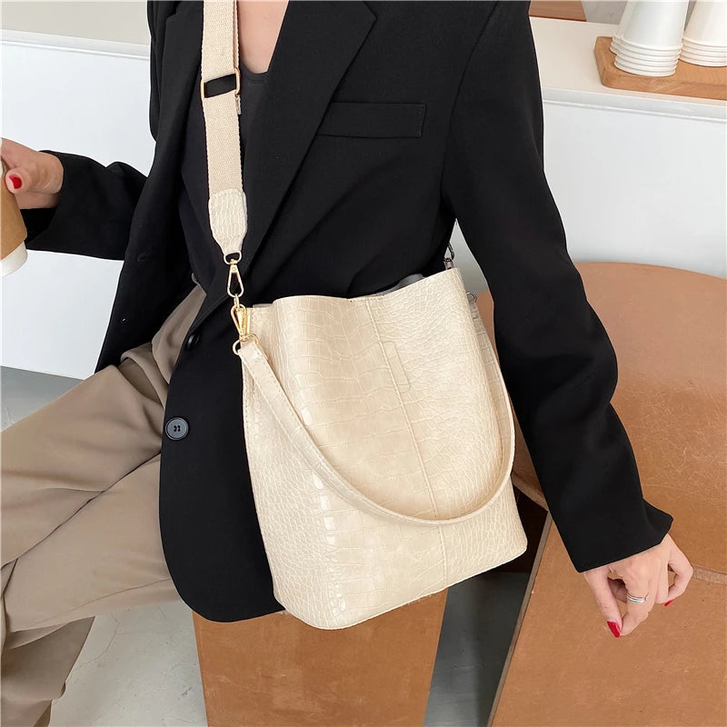 Ddbos Classical Style Stone Pattern Leather Small Crossbody Bags for Women Winter Korean Fashion Shoulder Bag Handbags