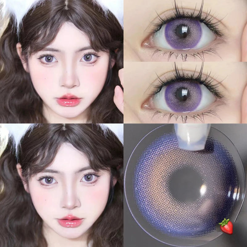 Ddbos 1Pair Colour Contacts Lenses Myopia Pink Rose Eye Lenses Beauty Pupil Blue Eyes Brown Lenses Makeup Free Shipping