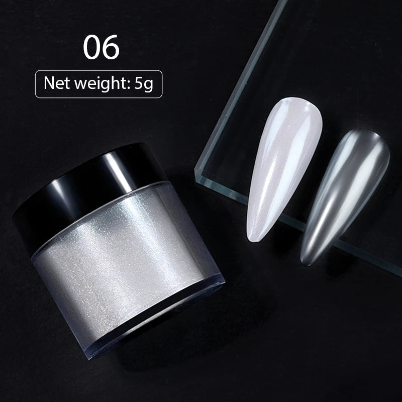 Ddbos 40 Colors Gradient Nail Art Powders Pigment Neon Mirror Effect Nails Glitter  Pigment Chrome Dust White Pearl Nail Decoration